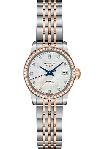 Đồng Hồ Longines L2.320.5.89.7 - Record collection 26 mm - Steel And Pink Gold With Diamonds - Bracelet 3 Đồng Hồ Longines L2.320.5.89.7 - Record collection 26 mm - Steel And Pink Gold With Diamonds - Bracelet