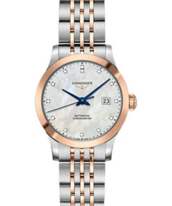 Đồng Hồ Longines L2.321.5.87.7 - Record collection 30 mm - Steel And Pink Gold Cap 200 - BraceletĐồng Hồ Longines L2.321.5.87.7 - Record collection 30 mm - Steel And Pink Gold Cap 200 - Bracelet