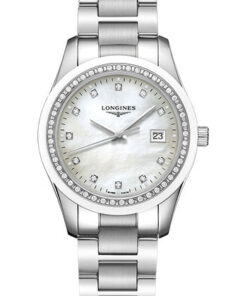 Đồng Hồ Longines L2.387.0.87.6 - Conquest Classic 36 mm - Steel And Ceramic With DiamondsĐồng Hồ Longines L2.387.0.87.6 - Conquest Classic 36 mm - Steel And Ceramic With Diamonds