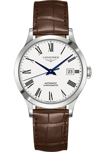 Đồng Hồ Longines L2.820.4.11.2 - Record collection 38.5 mm - Steel - Alligator Strap 3 Đồng Hồ Longines L2.820.4.11.2 - Record collection 38.5 mm - Steel - Alligator Strap