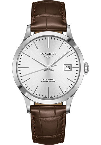 Đồng Hồ Longines L2.821.4.72.2 - Record collection 40 mm - Steel - Alligator Strap 3 Đồng Hồ Longines L2.821.4.72.2 - Record collection 40 mm - Steel - Alligator Strap