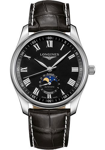 Đồng Hồ Longines L2.909.4.51.7 - Master Collection 40 mm - Moon Phase - Steel - Alligator Strap 3 Đồng Hồ Longines L2.909.4.51.7 - Master Collection 40 mm - Moon Phase - Steel - Alligator Strap