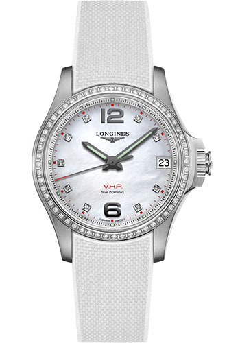 Đồng Hồ Longines L3.316.0.87.9 - Conquest V.H.P. 36 mm - Steel With Diamonds - Rubber Strap 3 Đồng Hồ Longines L3.316.0.87.9 - Conquest V.H.P. 36 mm - Steel With Diamonds - Rubber Strap