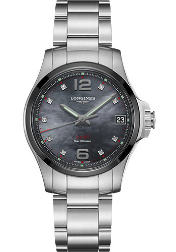 Đồng Hồ Longines L3.319.4.88.6 - Conquest V.H.P. 36 mm - Steel And Ceramic - Bracelet 3 Đồng Hồ Longines L3.319.4.88.6 - Conquest V.H.P. 36 mm - Steel And Ceramic - Bracelet