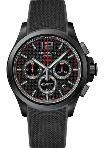 Đồng Hồ Longines L3.717.2.66.9 - Conquest V.H.P. 42 mm - Black PVD - Rubber Strap 3 Đồng Hồ Longines L3.717.2.66.9 - Conquest V.H.P. 42 mm - Black PVD - Rubber Strap