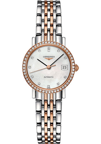 Đồng Hồ Longines L4.309.5.88.7 - Elegant Collection 25.5 mm - Steel And Pink Gold With Diamonds - Bracelet 3 Đồng Hồ Longines L4.309.5.88.7 - Elegant Collection 25.5 mm - Steel And Pink Gold With Diamonds - Bracelet