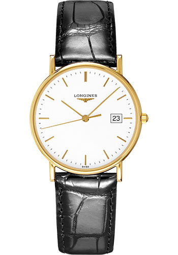 Đồng Hồ Longines L4.743.6.12.0 - Présence 33.5 mm - Quartz - Yellow Gold - Alligator Strap 3 Đồng Hồ Longines L4.743.6.12.0 - Présence 33.5 mm - Quartz - Yellow Gold - Alligator Strap