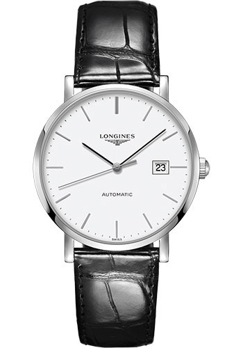 Đồng Hồ Longines L4.910.4.12.2 - Elegant Collection 39 mm - Steel - Alligator Strap 3 Đồng Hồ Longines L4.910.4.12.2 - Elegant Collection 39 mm - Steel - Alligator Strap