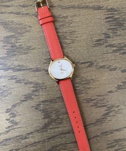 Dây đồng hồ Tissot da bò - màu đỏ - size 16