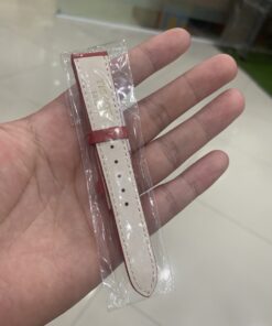 Dây đồng hồ Tissot da bò - màu đỏ - size 16