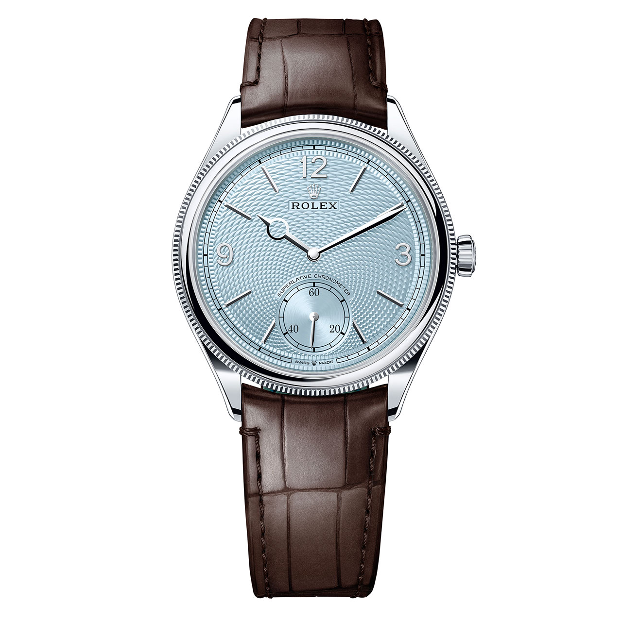 Rolex Perpetual 1908 bằng bạch kim với mặt số Guilloché