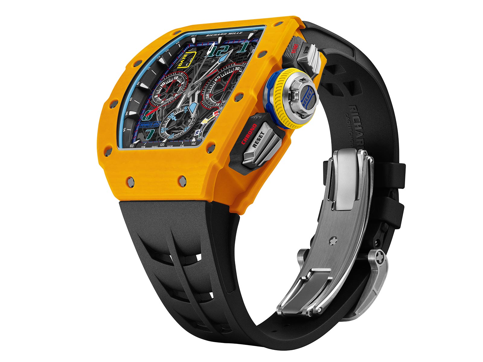 Richard Mille RM 65-01 Chronograph xanh pastel và vàng đậm mới