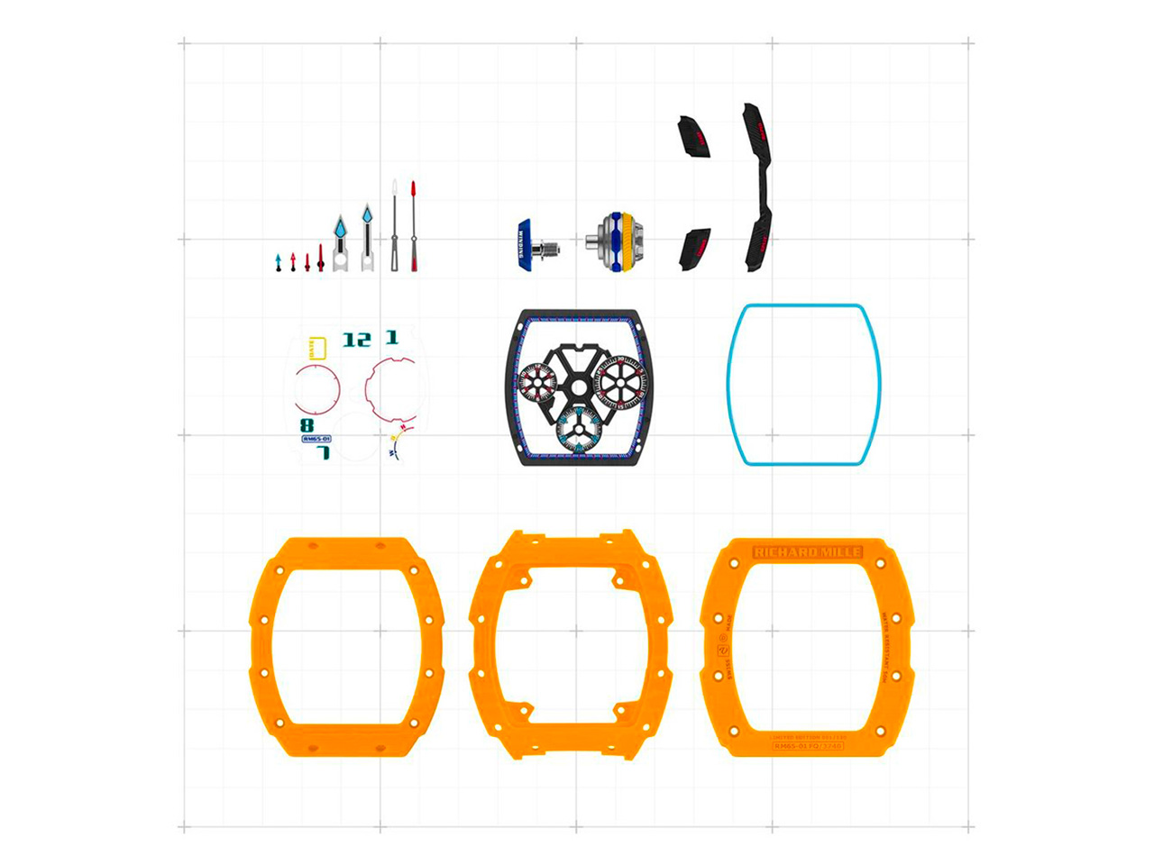 Richard Mille RM 65-01 Chronograph xanh pastel và vàng đậm mới