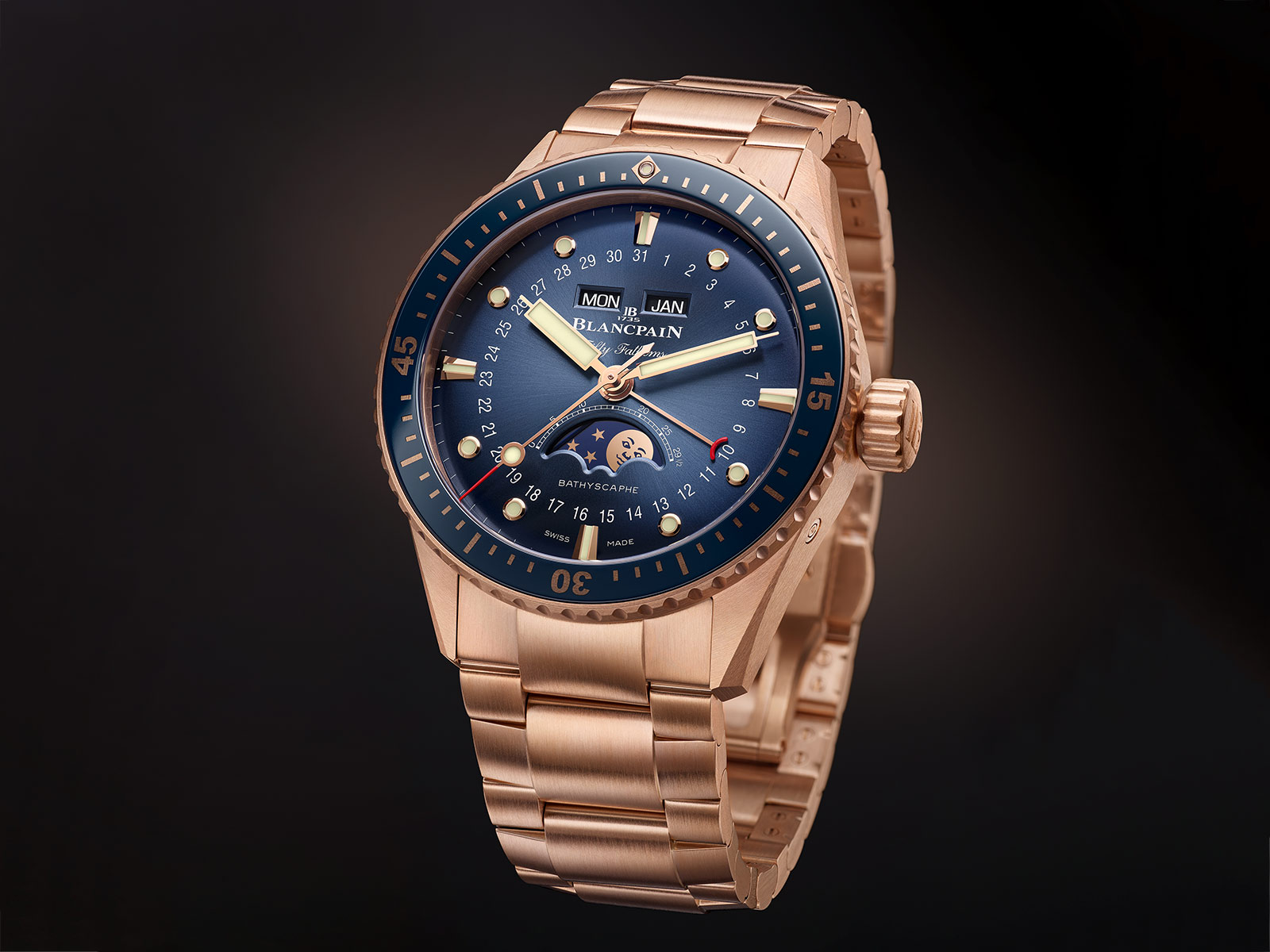 Blancpain Fifty Fathoms Bathyscaphe phiên bản vàng toàn bộ