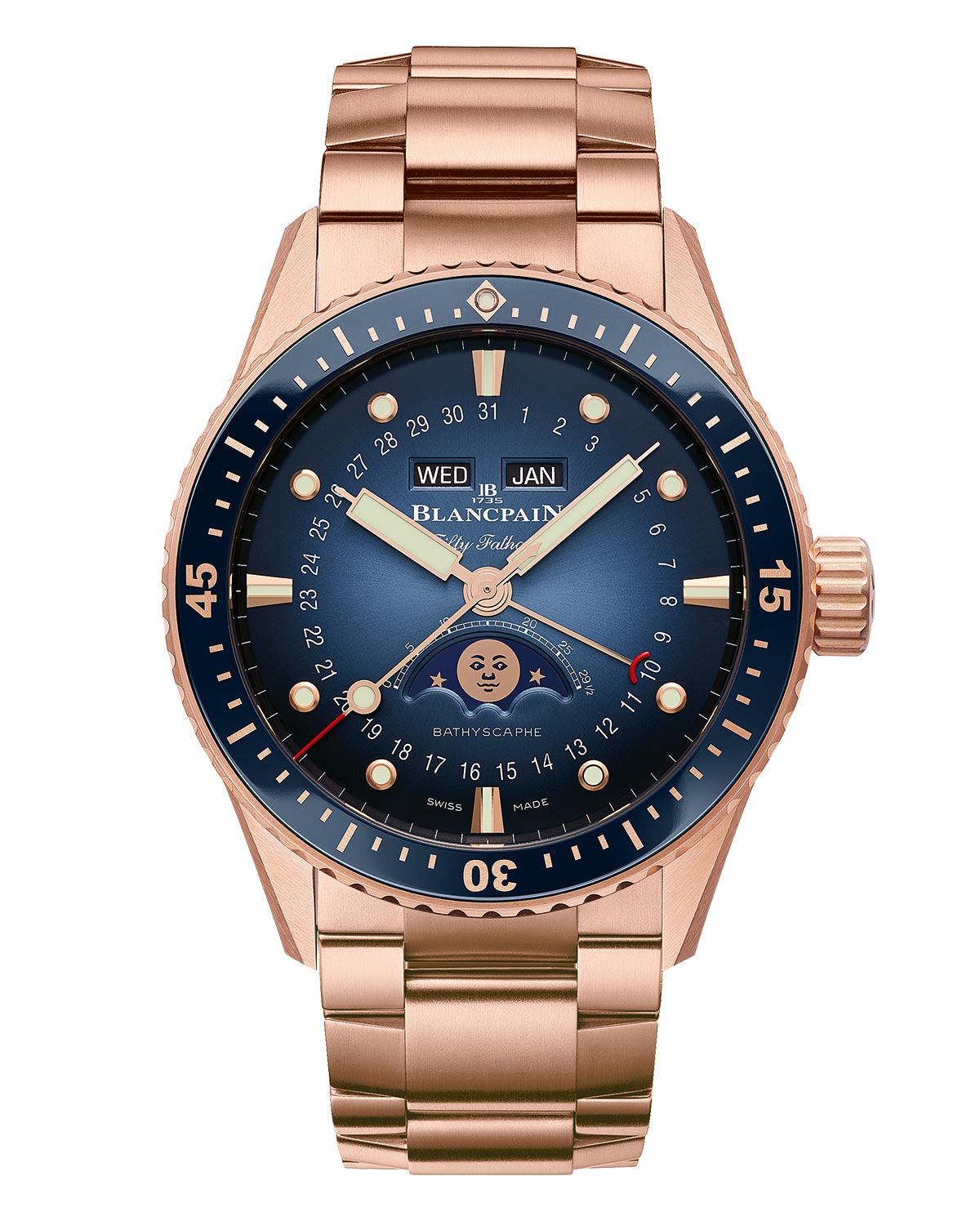 Blancpain Fifty Fathoms Bathyscaphe phiên bản vàng toàn bộ