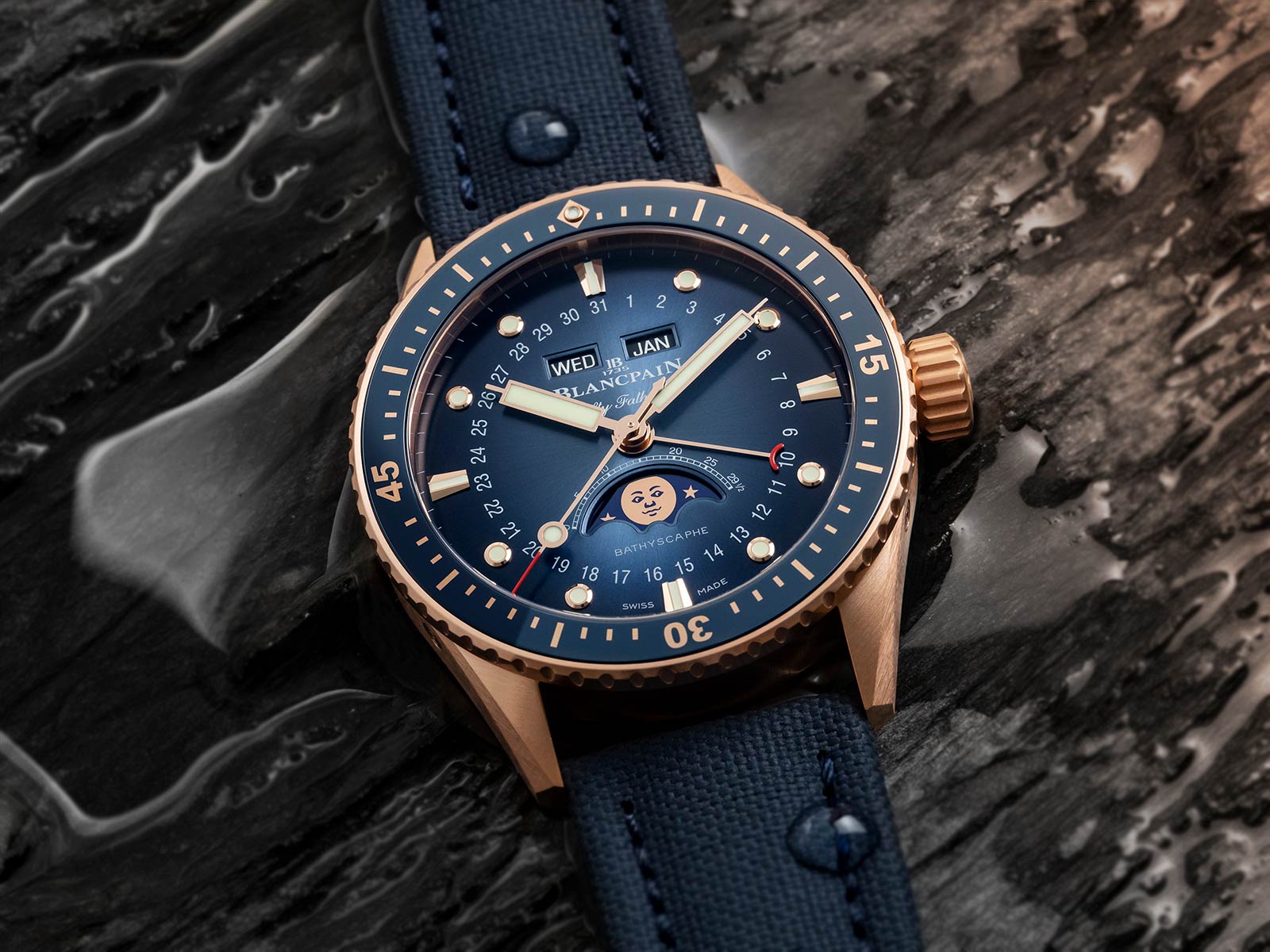 Blancpain Fifty Fathoms Bathyscaphe phiên bản vàng toàn bộ