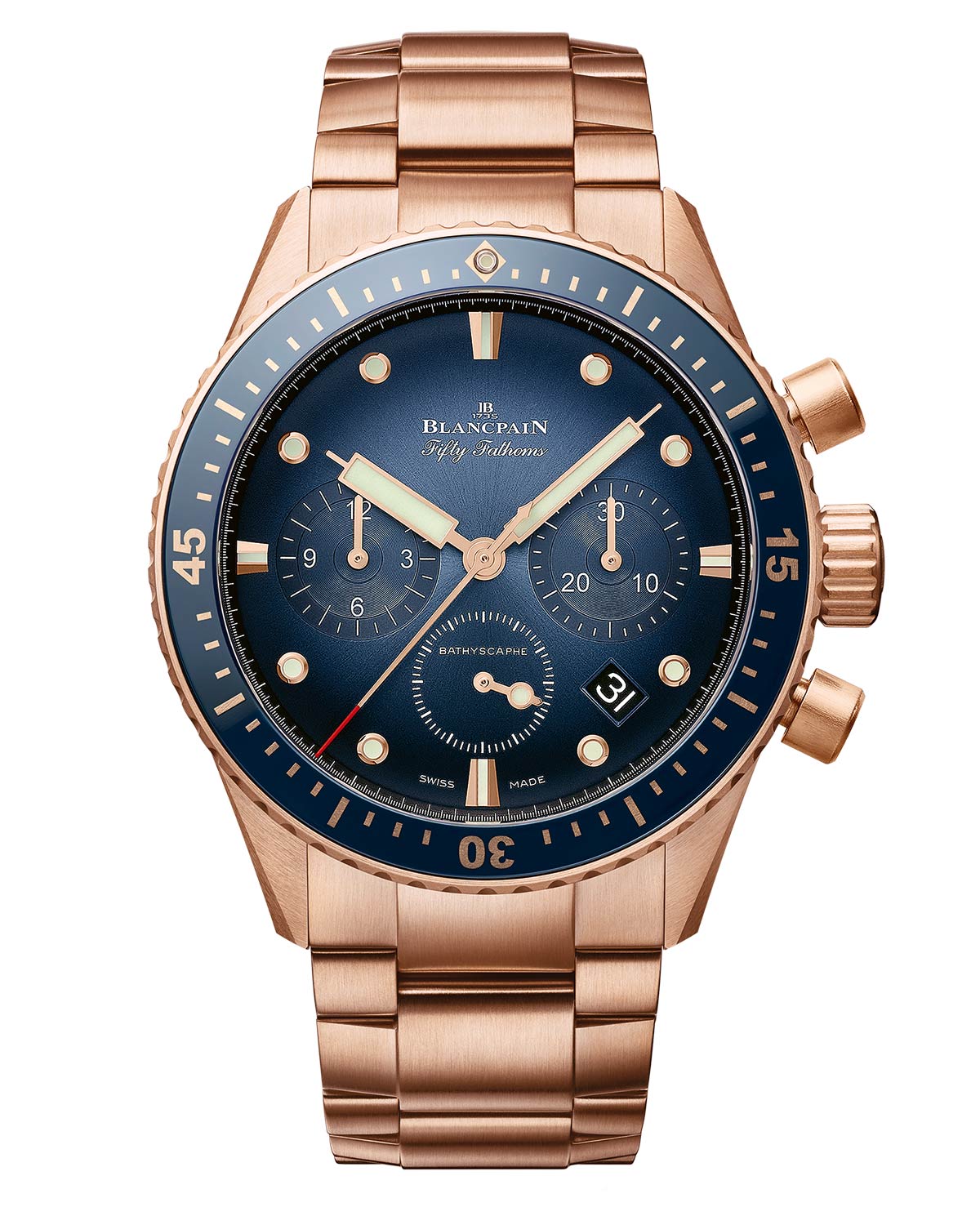 Blancpain Fifty Fathoms Bathyscaphe phiên bản vàng toàn bộ