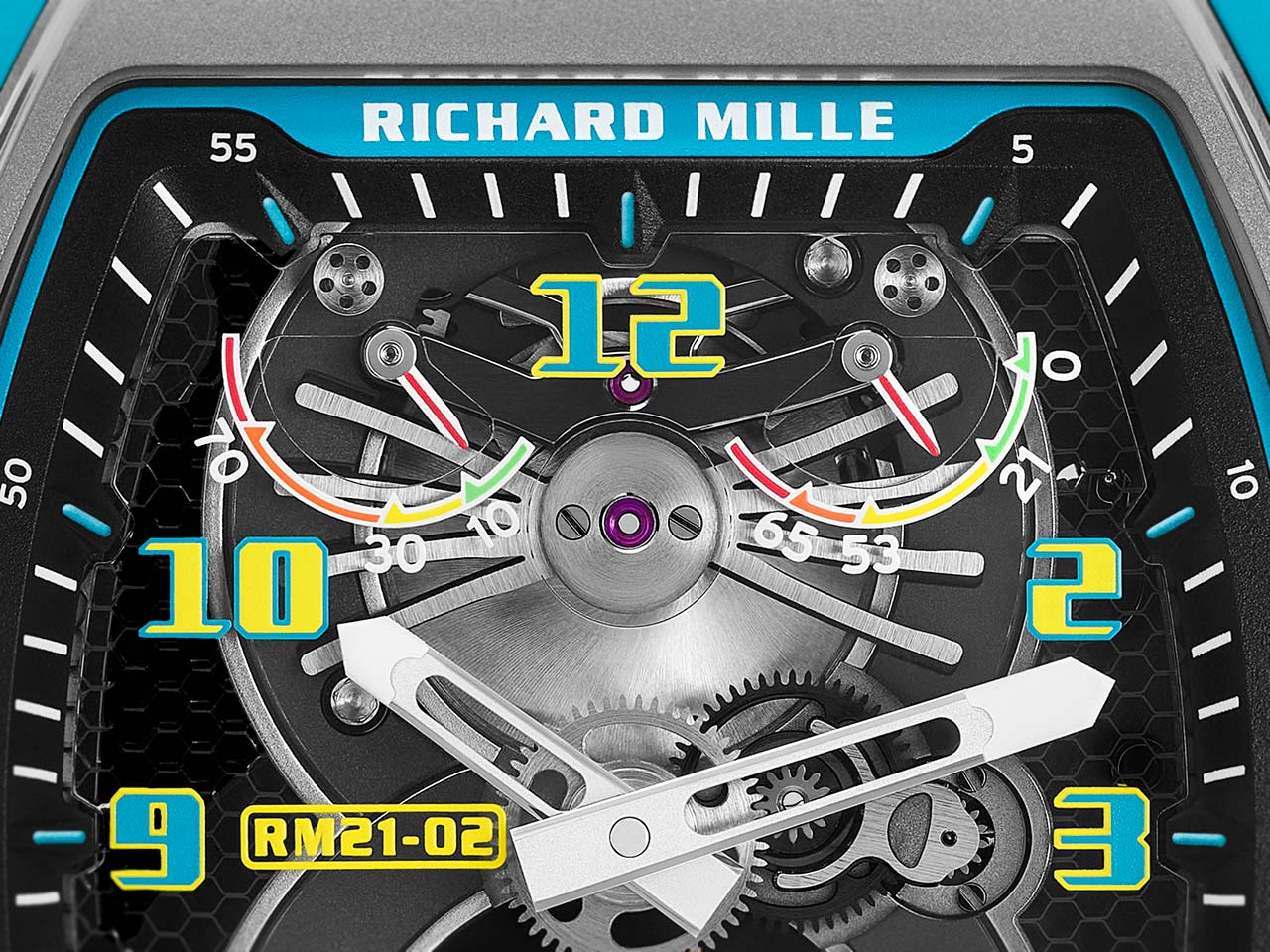 Thạch Anh Xanh Caribbean TPT, Carbon TPT và Titanium trong mẫu đồng hồ mới Richard Mille RM 21-02 Tourbillon Aerodyne