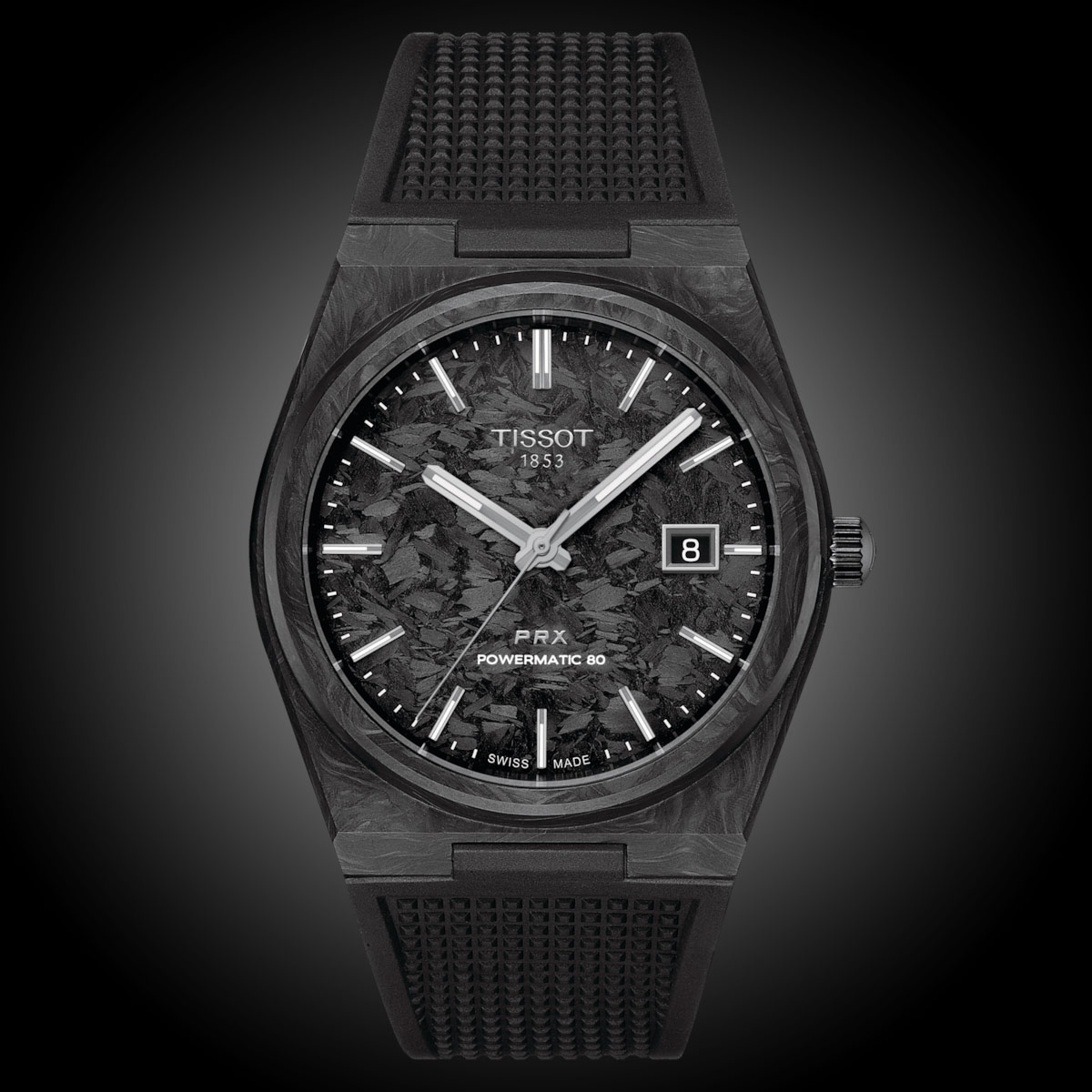 Ra mắt chiếc đồng hồ Tissot PRX Powermatic 80 in forged carbon