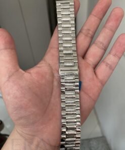 Dây kim loại đồng hồ mắt đúc trắng size 20,22Dây kim loại đồng hồ mắt đúc size 20,22