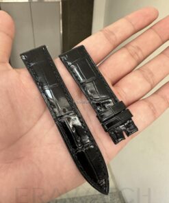 Dây Da Đồng Hồ Chất Liệu Cá Sấu Việt Size 19 Màu Đen