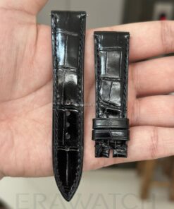 Dây Da Đồng Hồ Chất Liệu Cá Sấu Việt Size 19 Màu Đen