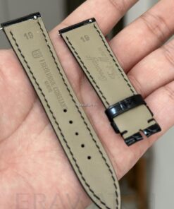 Dây Da Đồng Hồ Chất Liệu Cá Sấu Việt Size 19 Màu Đen