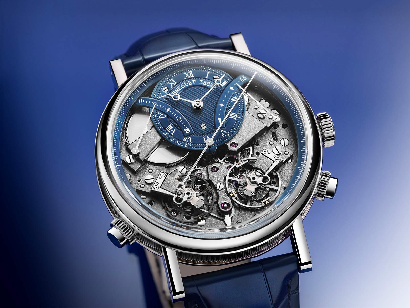 Mặt số “Breguet Blue” dành cho Tradition Independent Chronograph 7077