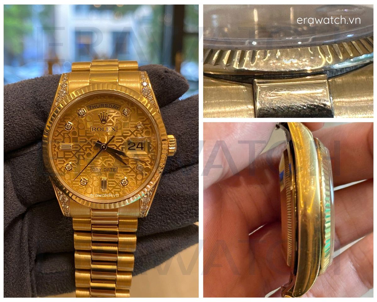 Phục hồi, spa đồng hồ Rolex bị móp niềng