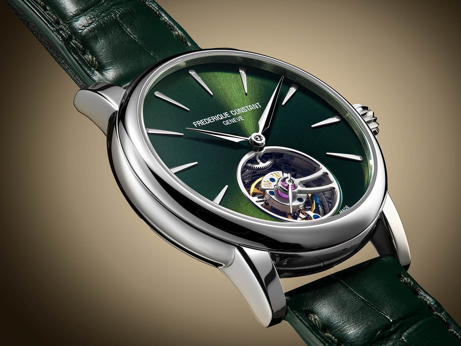 Frederique Constant Classic Tourbillon Manufacture phiên bản xanh lá 3 Frederique Constant Classic Tourbillon Green FC-980GR3H6