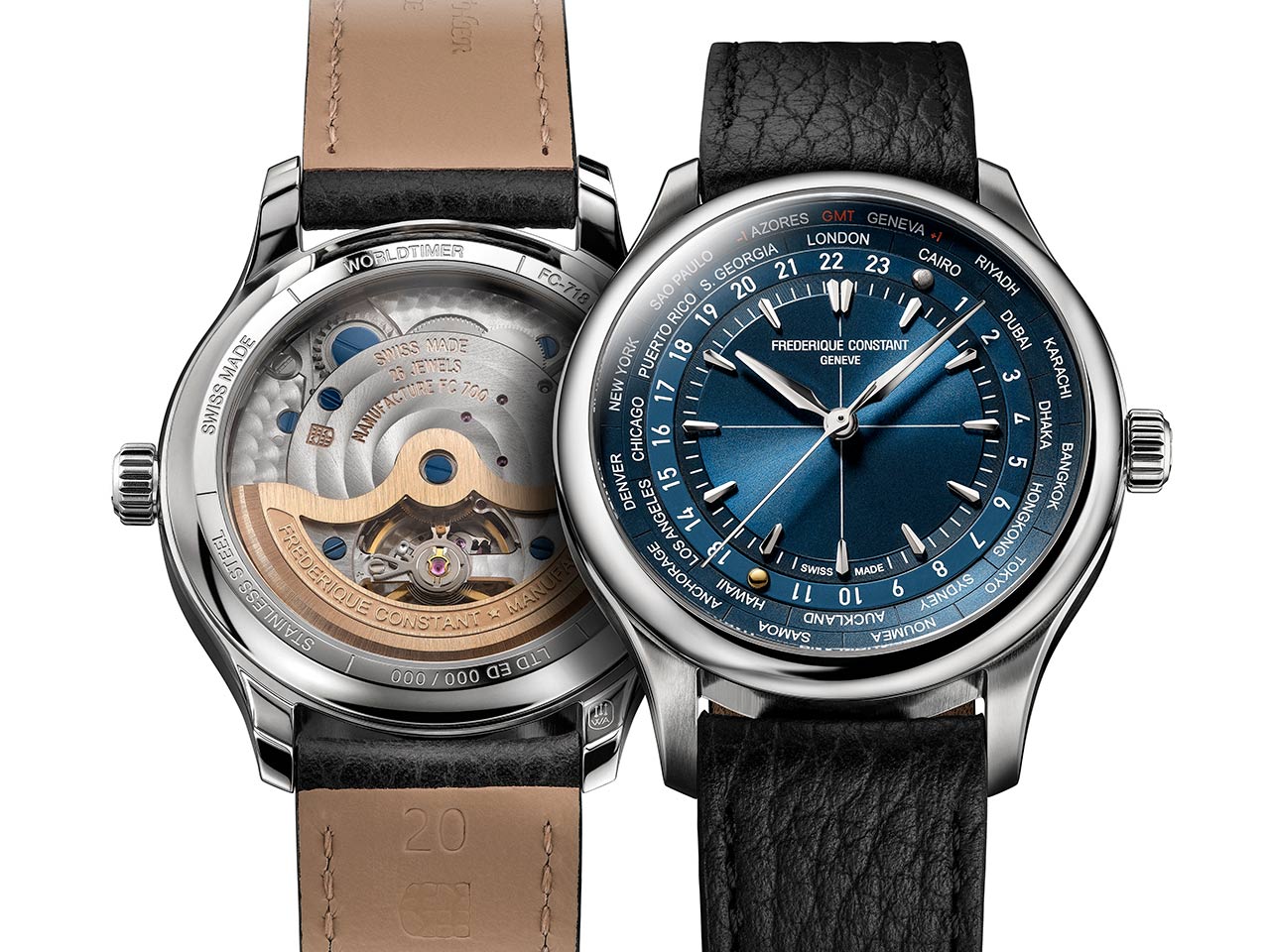 Frederique Constant và Watch Angels giới thiệu mẫu đồng hồ Worldtimer Manufacture 40mm mới