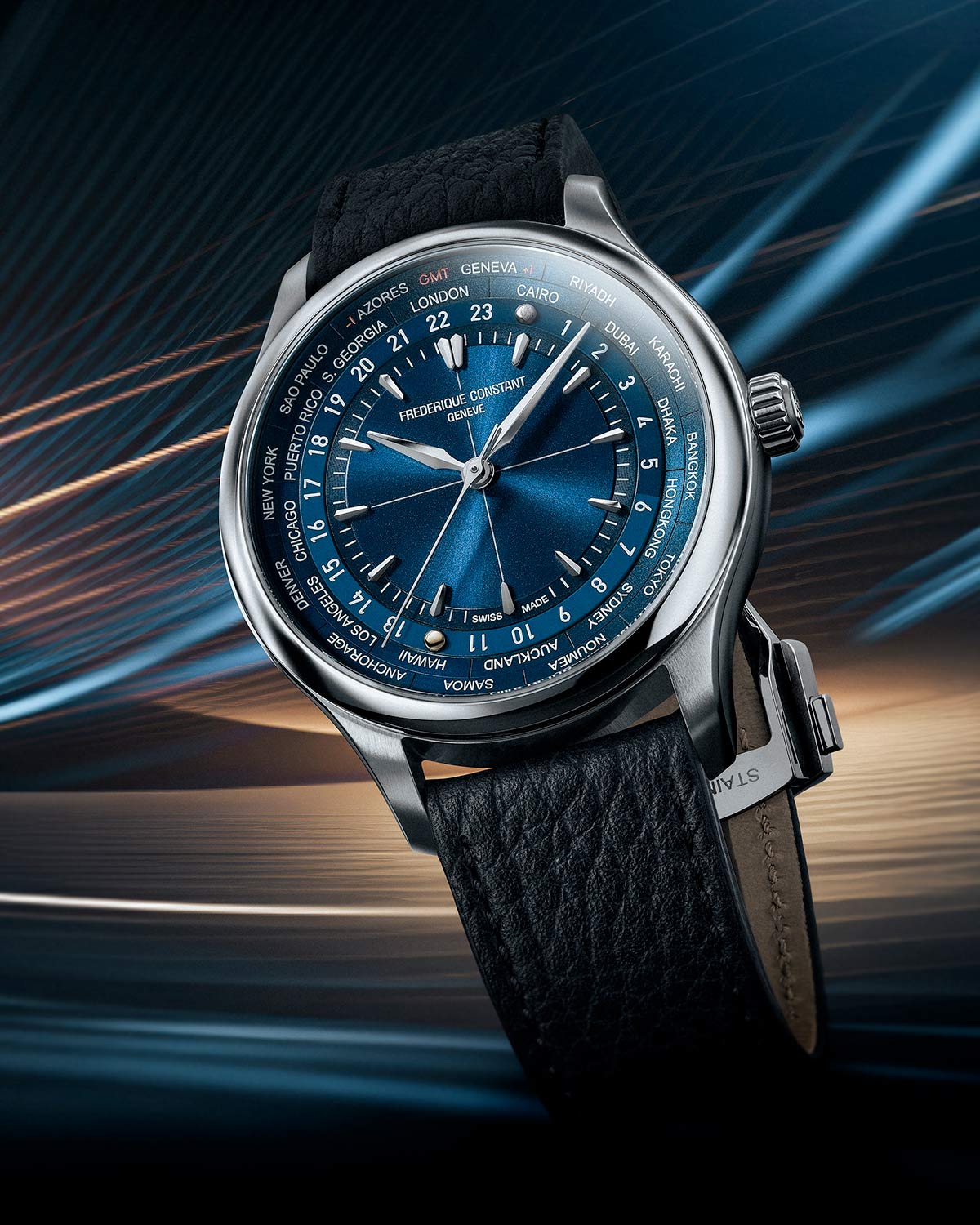 Frederique Constant và Watch Angels giới thiệu mẫu đồng hồ Worldtimer Manufacture 40mm mới