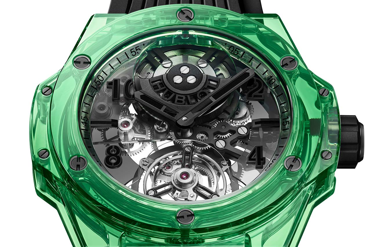 Hublot Big Bang Tourbillon Green SAXEM: kỹ thuật kết hợp với sự trong suốt