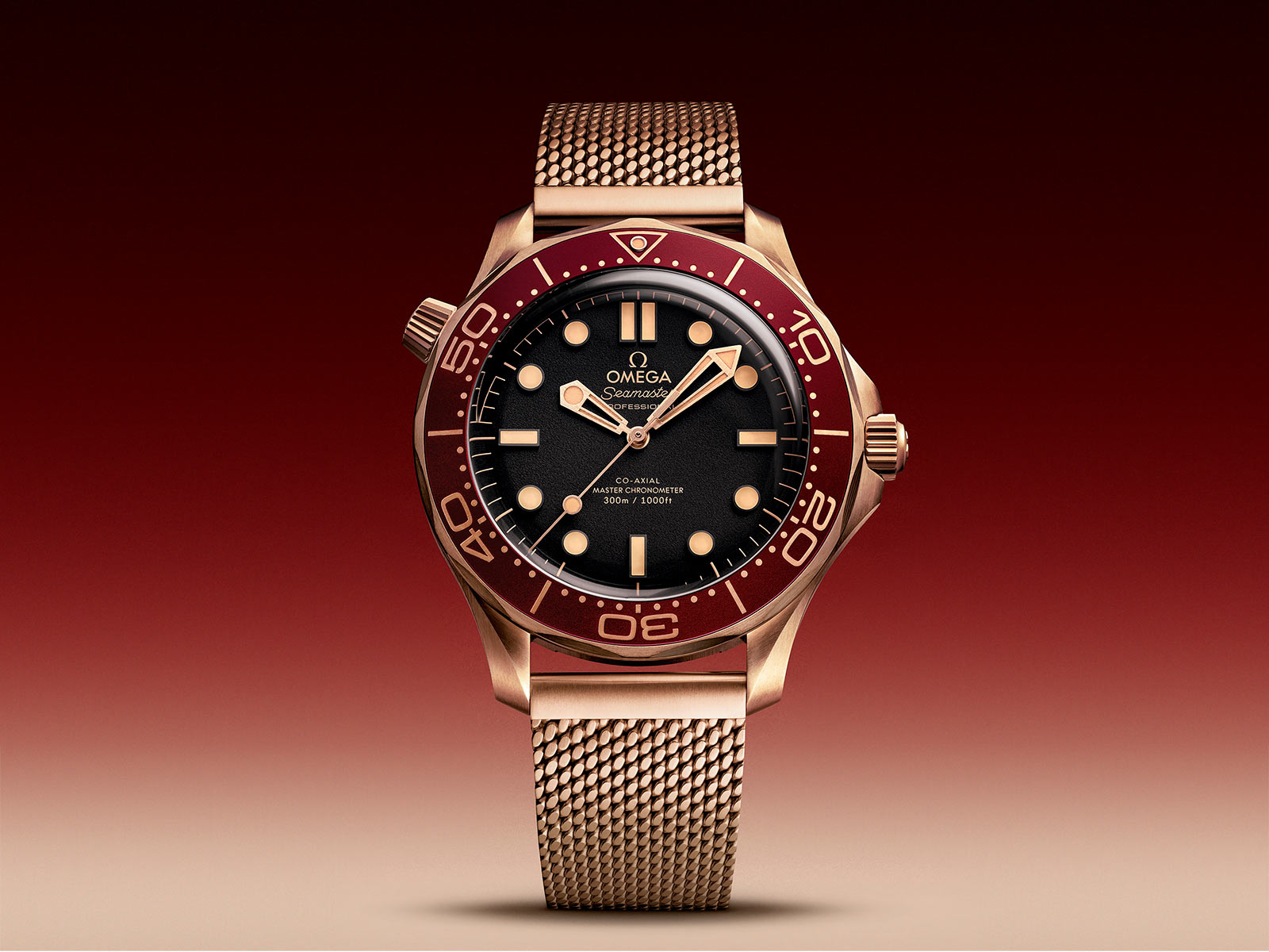 Omega mở rộng dòng Seamaster Diver 300M với phiên bản Bronze Gold và Burgundy