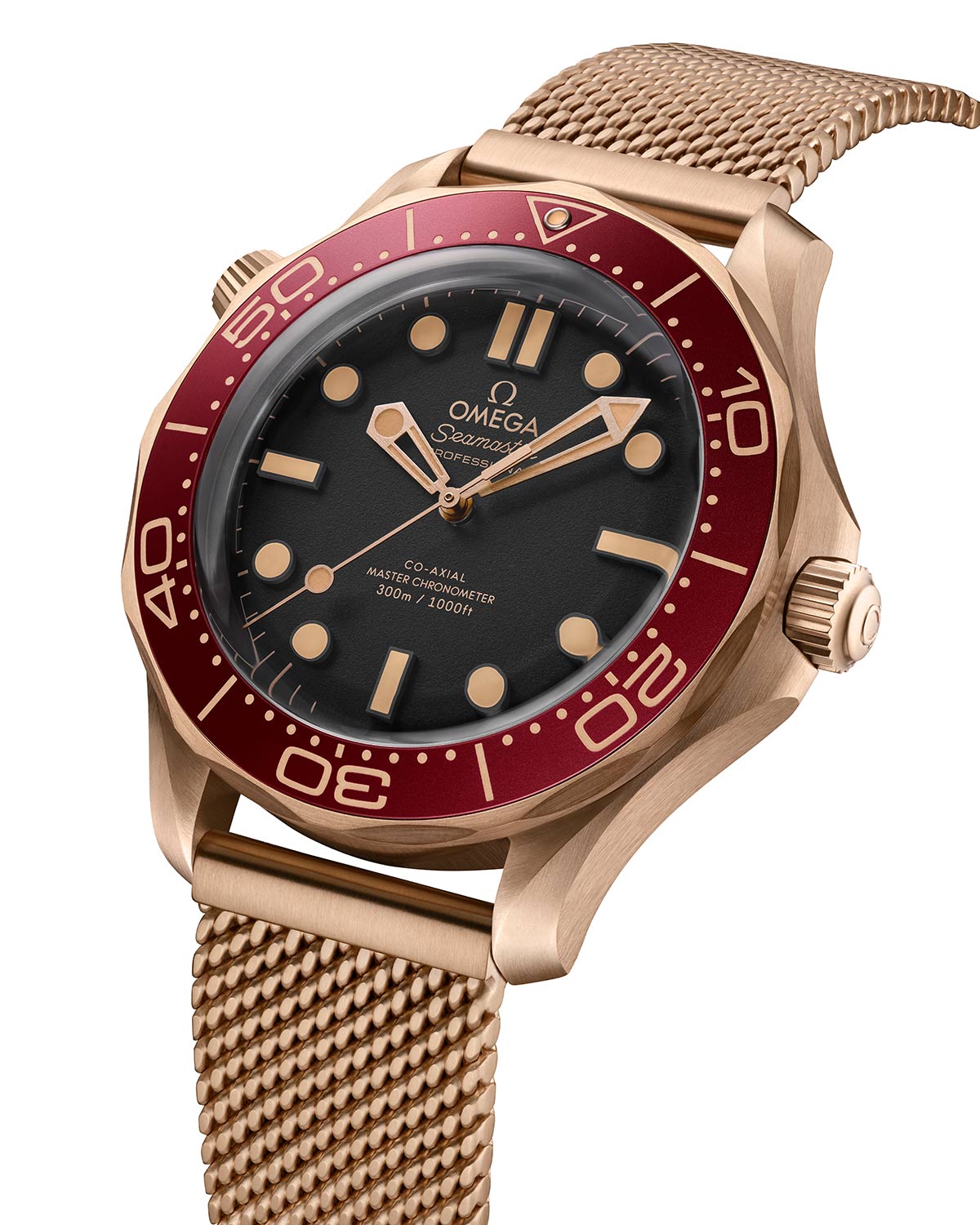 Omega mở rộng dòng Seamaster Diver 300M với phiên bản Bronze Gold và Burgundy