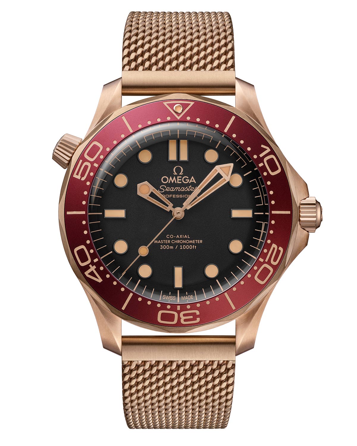 Omega mở rộng dòng Seamaster Diver 300M với phiên bản Bronze Gold và Burgundy