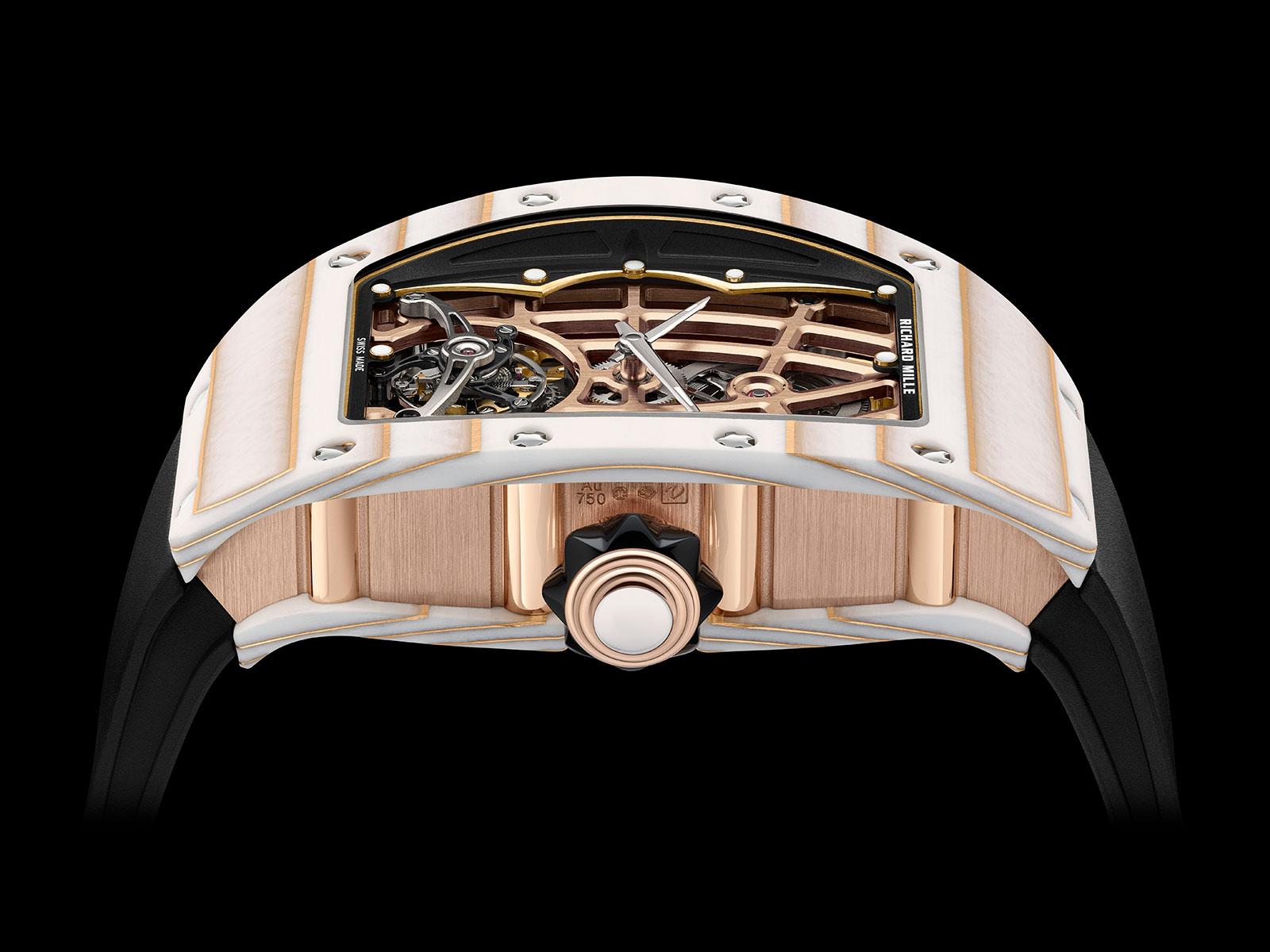 Richard Mille RM 74-02 Automatic Tourbillon bằng Gold Quartz TPT