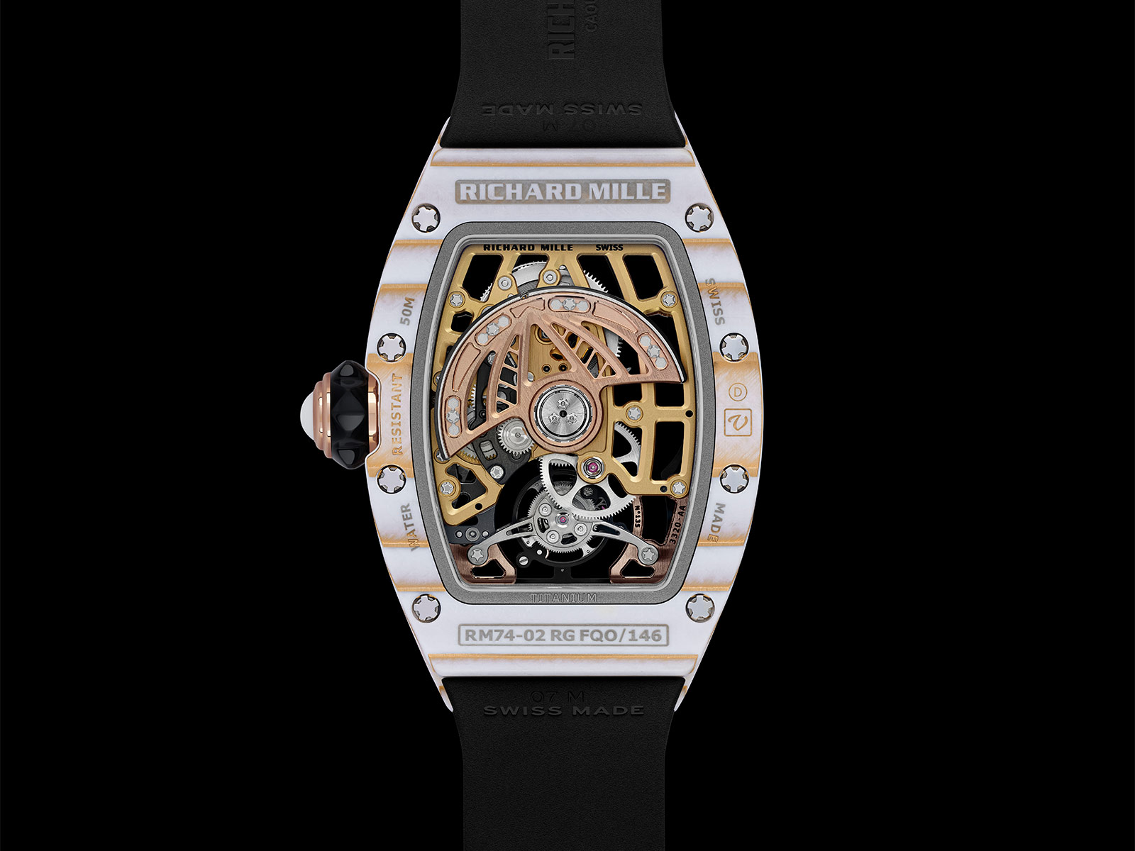 Richard Mille RM 74-02 Automatic Tourbillon bằng Gold Quartz TPT