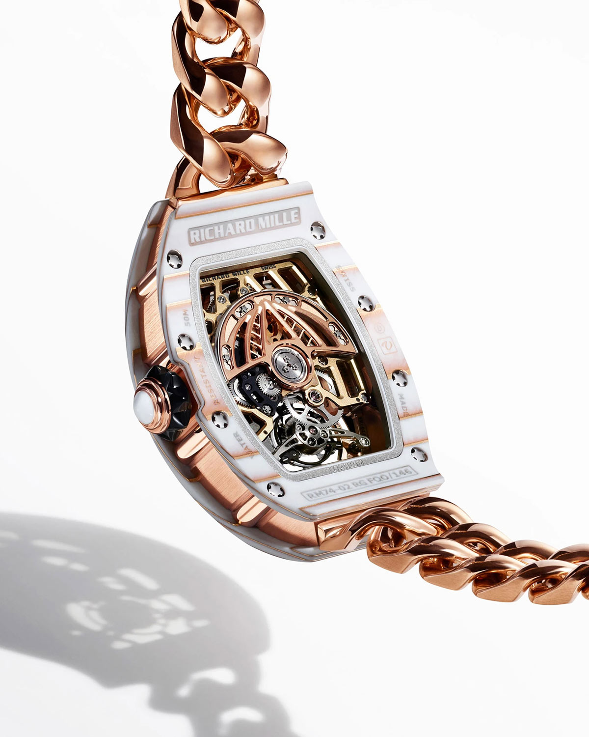 Richard Mille RM 74-02 Automatic Tourbillon bằng Gold Quartz TPT