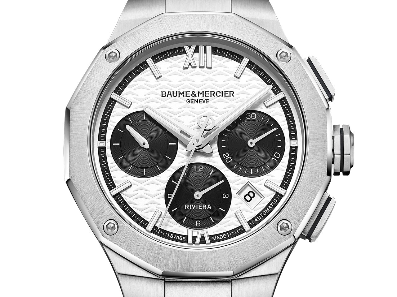 Đồng hồ bấm giờ Baume & Mercier Riviera "Panda" M0A10827: phong cách thể thao sang trọng với tông màu đen và trắng