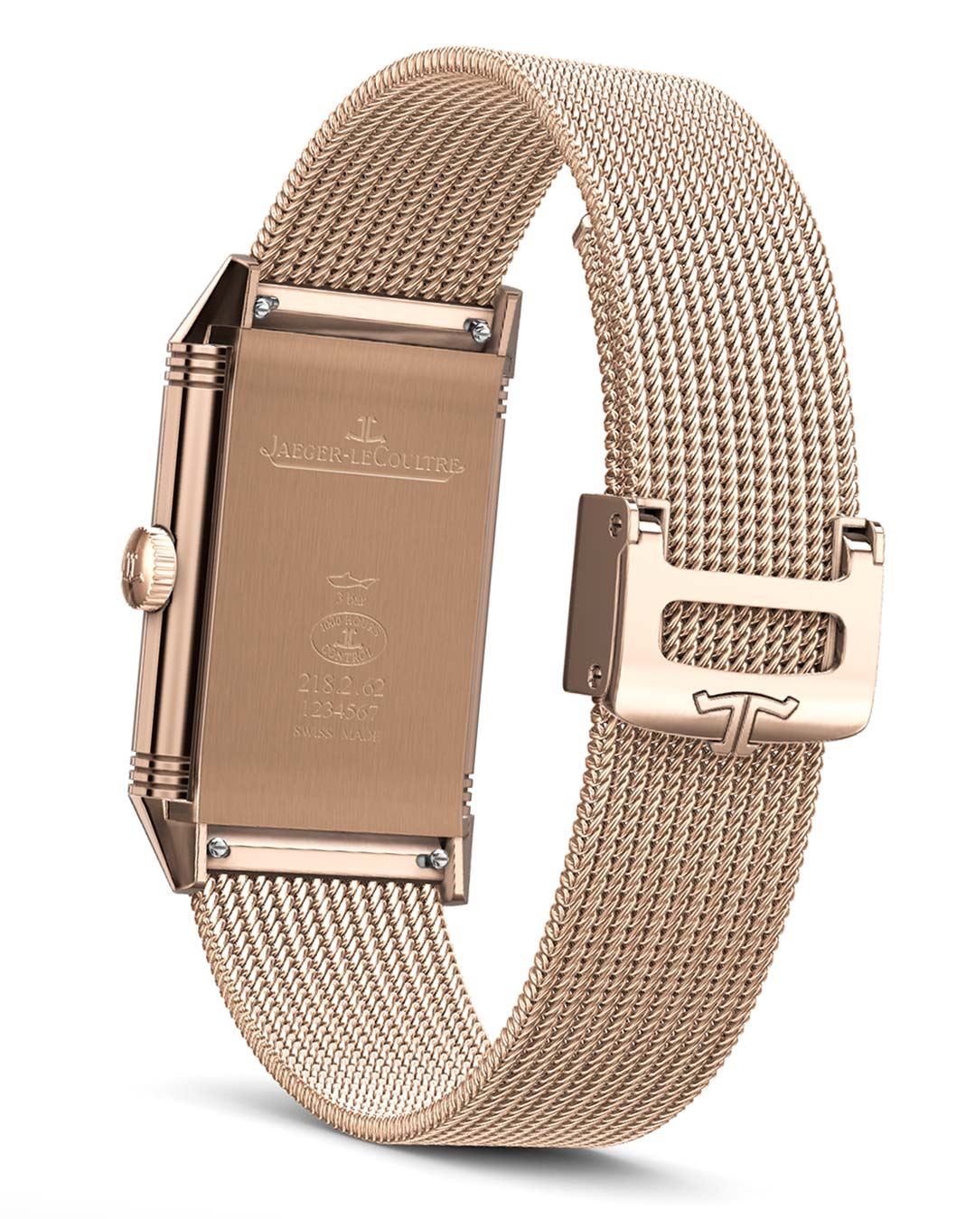 Jaeger-LeCoultre Reverso Tribute Monoface Small Seconds với dây đeo Milanese bằng vàng hồng Q713216J