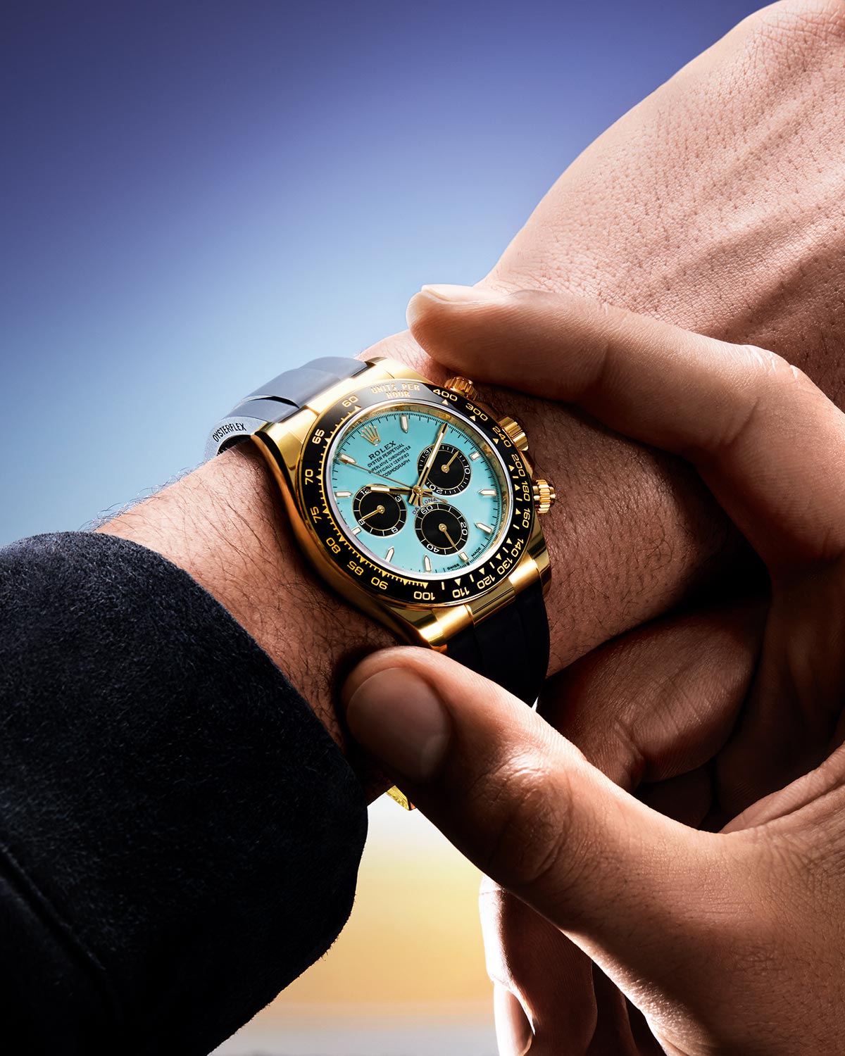 Rolex Daytona 126518LN với mặt số sơn mài xanh ngọc lam 8 Rolex Daytona 126518LN với mặt số sơn mài xanh ngọc lam