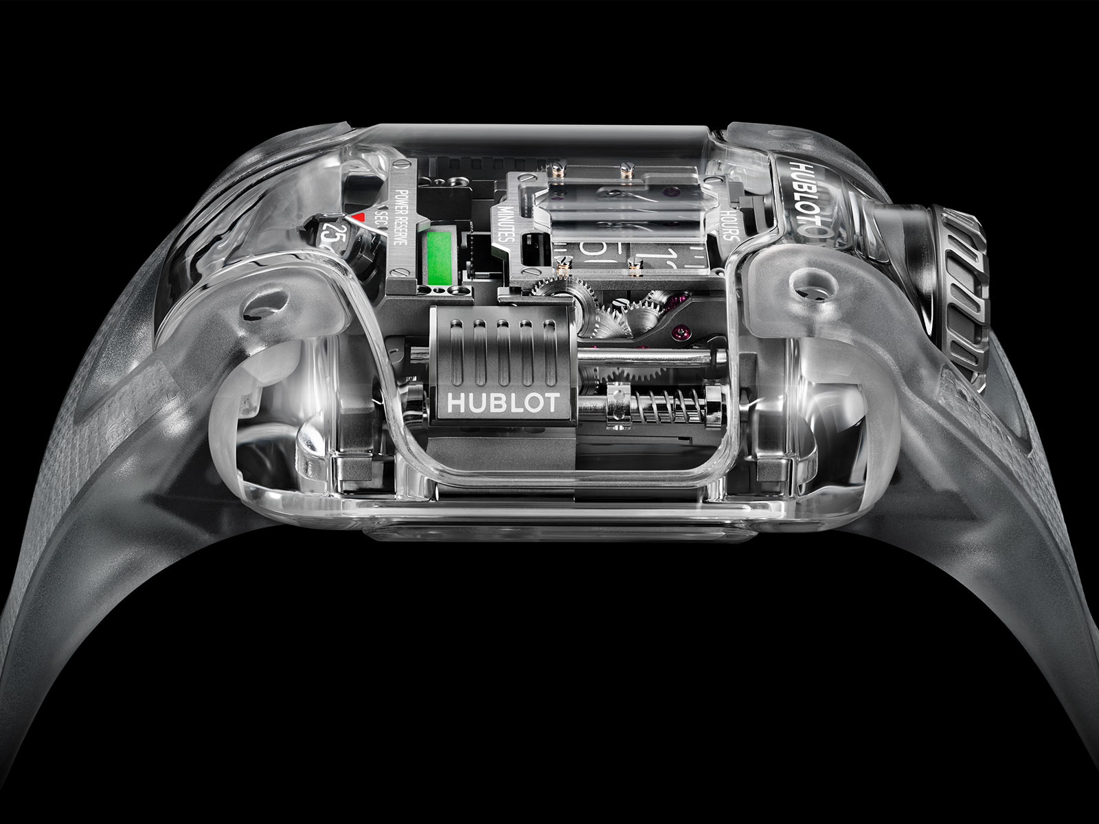 Hublot tái định hình MP-10 Tourbillon với hai phiên bản vỏ mới làm từ sapphire và gốm đen.