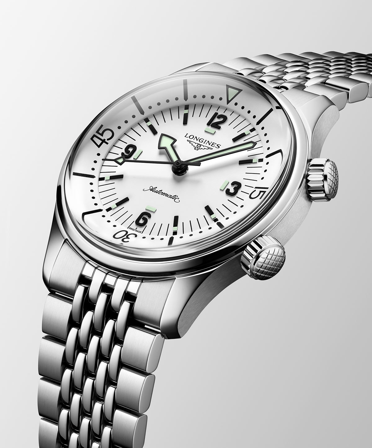 Longines Legend Diver 39 mm trắng mờ L3.764.4.16.6