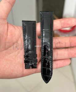 Dây đồng hồ Patek Philippe da cá sấu Nam Mỹ màu đen dòng cao cấp