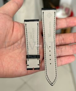 Dây đồng hồ Patek Philippe da cá sấu Nam Mỹ màu đen dòng cao cấp