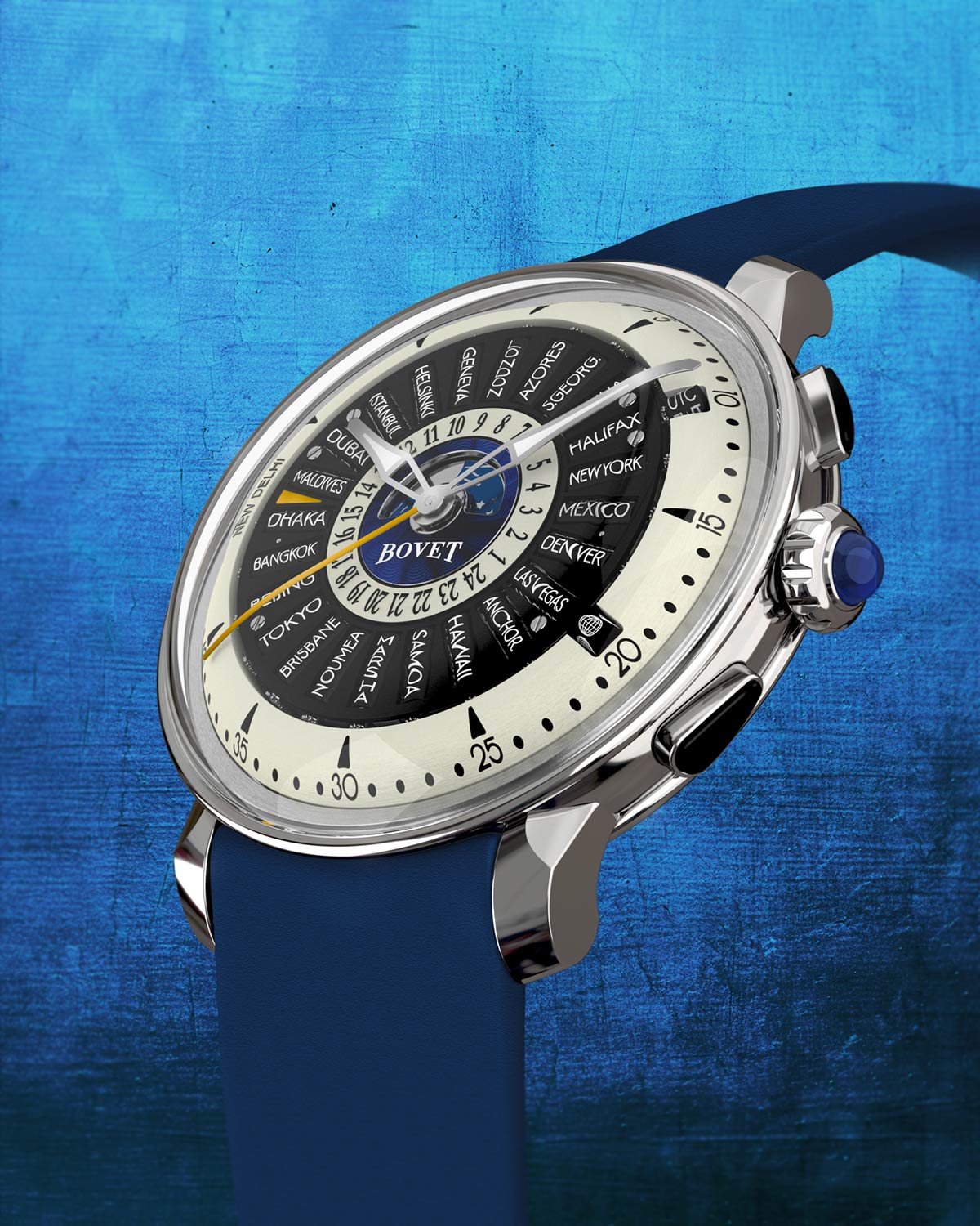 Bovet Récital 30: Hệ thống giờ thế giới dựa trên con lăn để giải quyết thay đổi giờ mùa hè (DST)