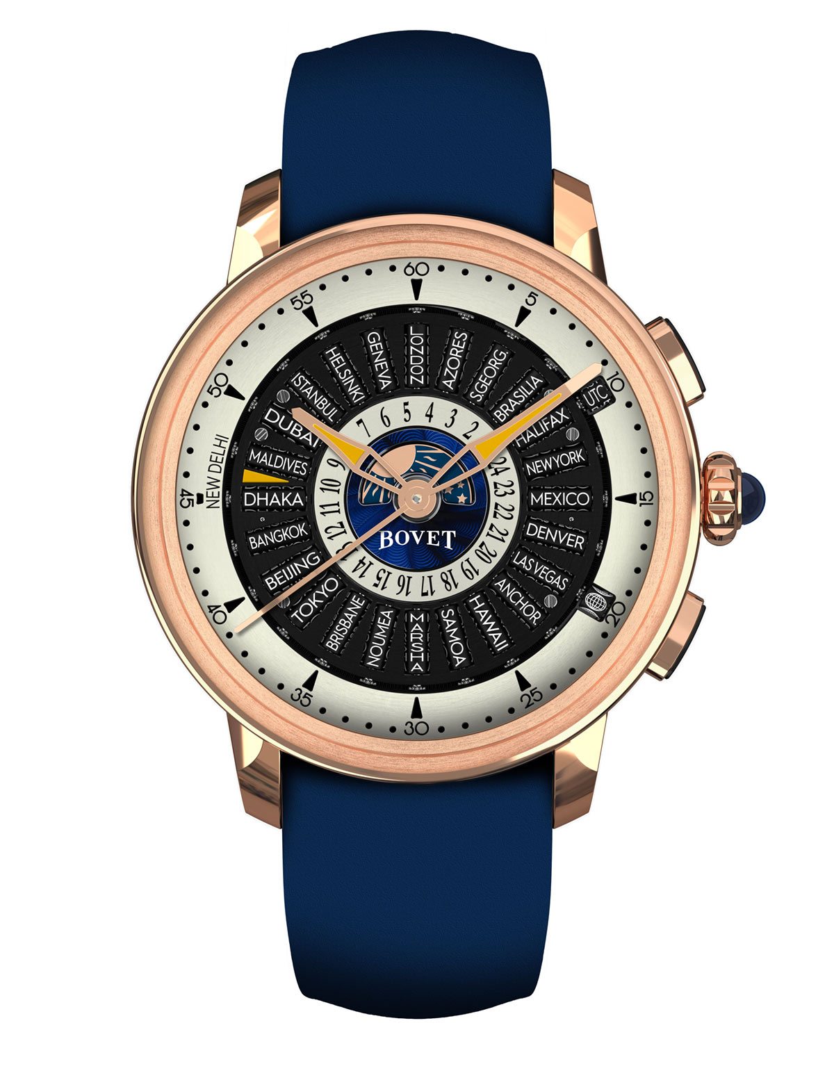 Bovet Récital 30: Hệ thống giờ thế giới dựa trên con lăn để giải quyết thay đổi giờ mùa hè (DST)