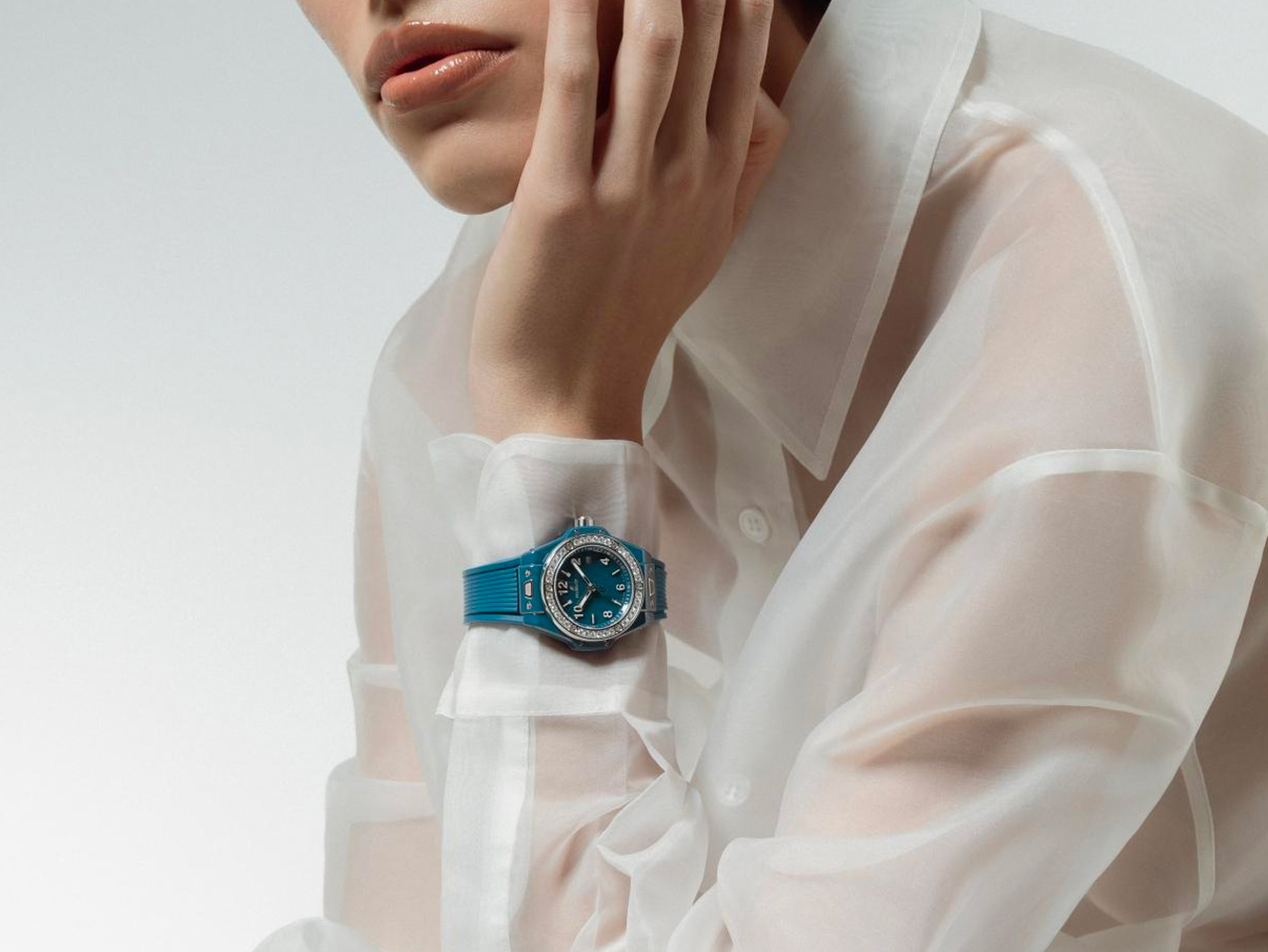 Hublot Big Bang One Click Petrol Blue Ceramic Diamonds 33 mm 005