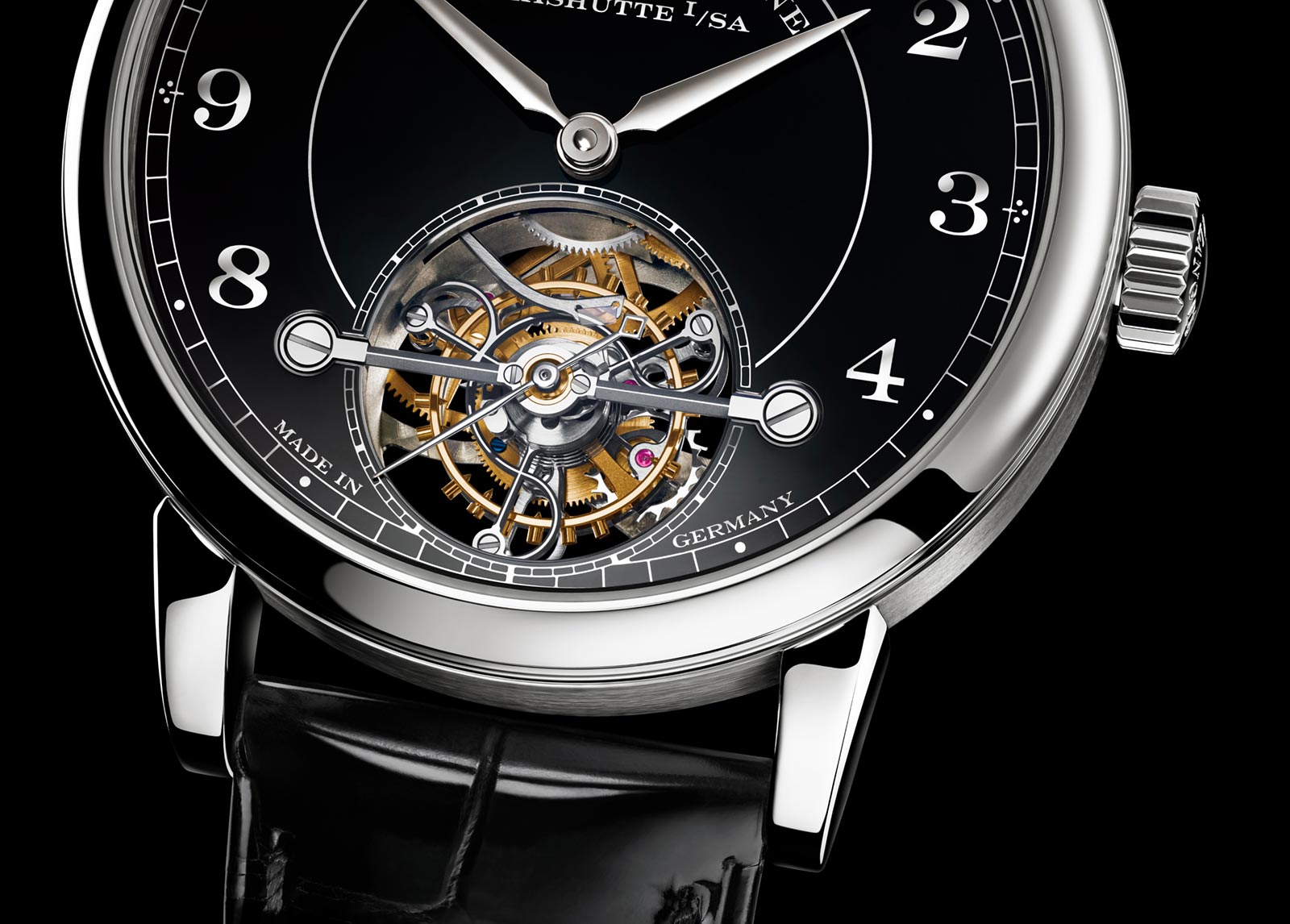 A. Lange & Söhne 1815 Tourbillon bằng bạch kim với mặt số tráng men đen tuyền 3 A. Lange & Söhne 1815 Tourbillon bằng bạch kim với mặt số tráng men đen tuyền